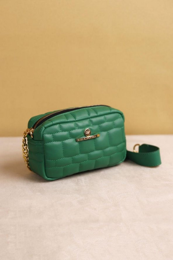 Serra Taba Renkli Zincirli Askılı Kadın Deri Çapraz Çanta