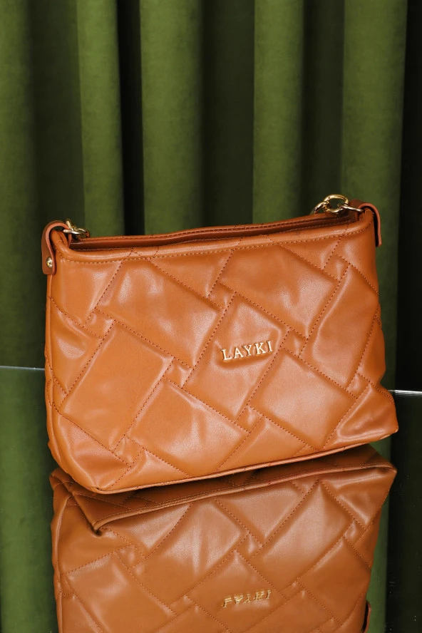 Cesato Taba Renkli Fermuarlı 3 Bölmeli Yumuşak Deri Kadın El Çantası - 2