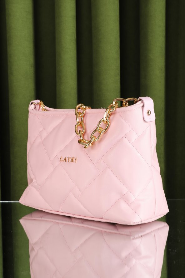 Cesato Pudra Renkli Fermuarlı 3 Bölmeli Yumuşak Deri Kadın El Çantası - 2