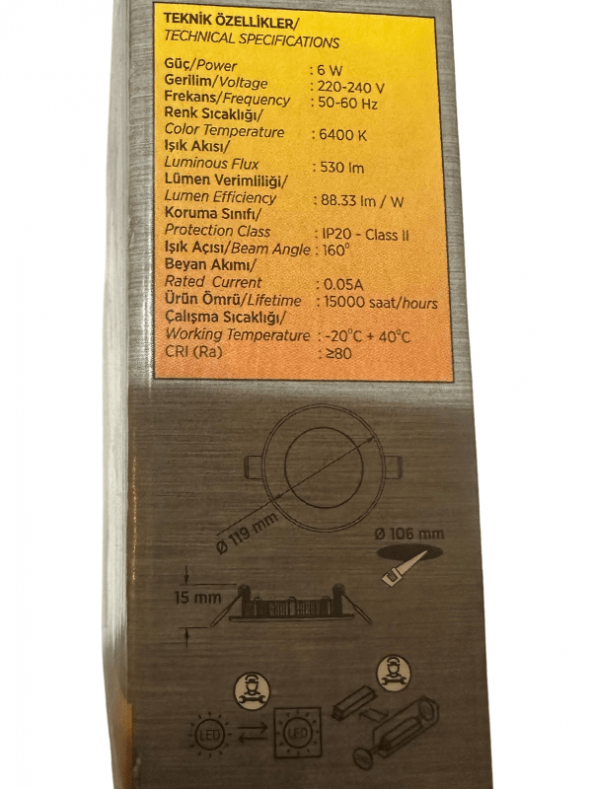 Cata CT-5145 6W 6400K (Beyaz Işık) Sıva Altı Led Panel (2 Adet) - 2