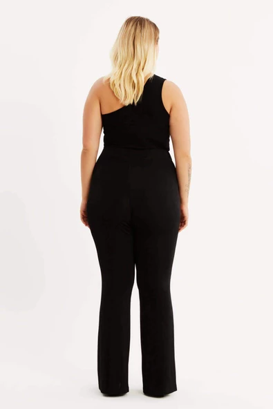 Buzzy Beli Lastikli İspanyol Paça Pantolon - 5