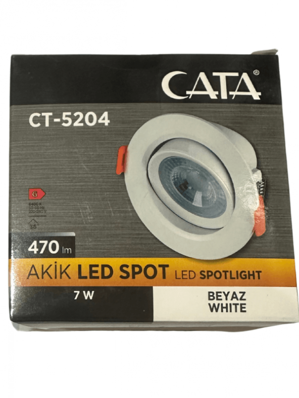 Cata CT-5204 7W 6400K (Beyaz Işık) Akik Sıva Altı Led Spot