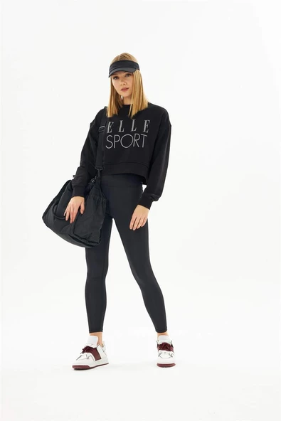 ELLE Sport Reflektör Kadın Crop Sweatshirt