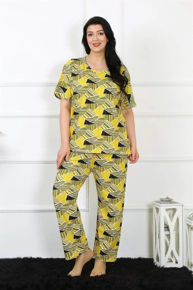 Kadın 5XL-6XL-7XL-8XL Büyük Beden Kısa Kol Pijama Takım 75007