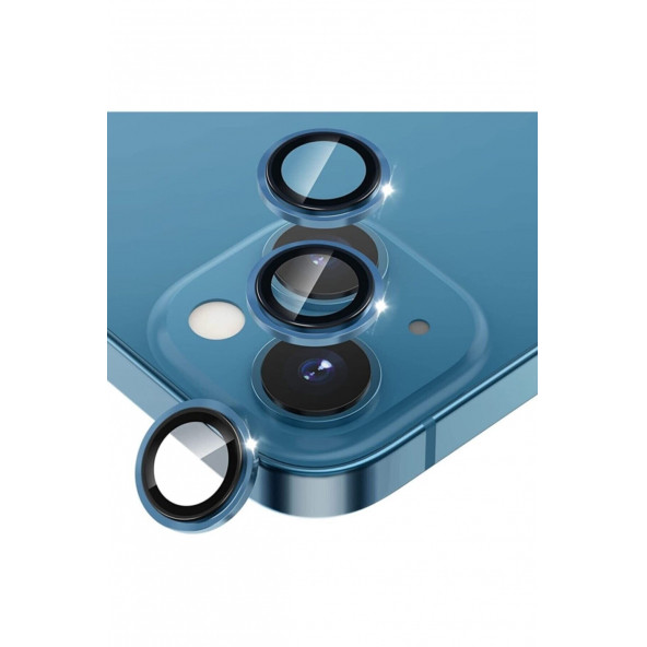 DESİNGSHOP Iphone 13 Ve 13 Mini Uyumlu Kamera Lens Koruyucu Mavi Renk