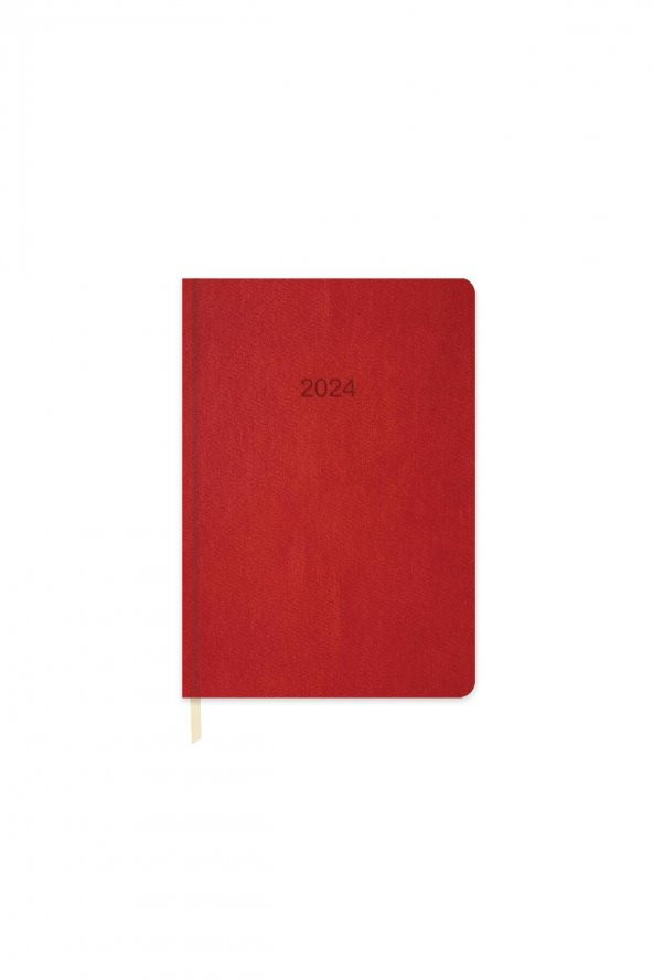 Keskin Color Termo Deri 2024 Günlük Ajanda Kırmızı 14x20 - 1