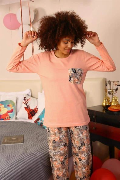 Angelino İç Giyim Kadın Uzun Kollu Penye Pijama Takımı 4196