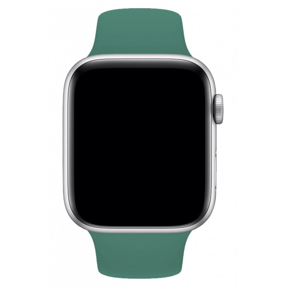 DESİNGSHOP Apple Watch 2 3 4 5 6 7 Se Uyumlu 38 40 41mm A+ Kaliteli Silikon Kordon Koyu Yeşil Renk