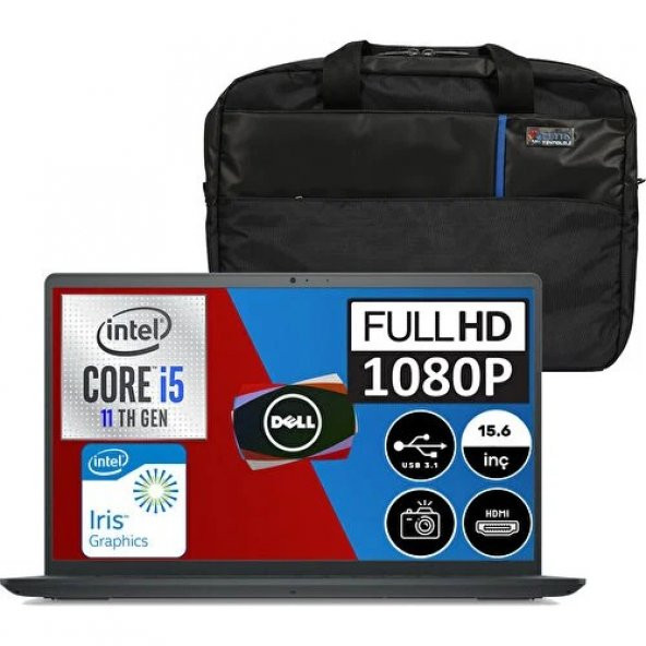 Dell Inspiron 3520 Intel Core I5 1135G7 8gb 512GB SSD 120Hz  Windows 11 Pro 15.6 Fhd Taşınabilir Bilgisayar + Çanta