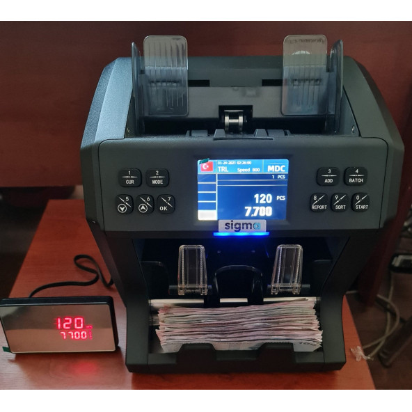 Sigma Dark Plus Çift CISLI Sahte Kontrollü 10 Ülkeli Para Sayma Makinesi
