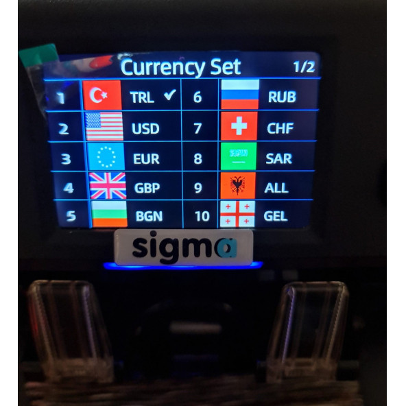 Sigma Dark Plus Çift CISLI Sahte Kontrollü 10 Ülkeli Para Sayma Makinesi - 4