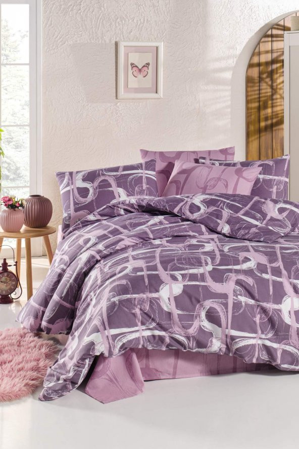 Newhome Ranforce Troy Pembe Çift  Kişilik Nevresim Takımı