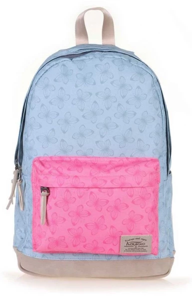 Kaukko Wichlight Butterfly Kız Çocuk Okul ve Günlük Sırt Çantası - Mavi Pembe