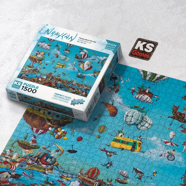 KS Games 1500 Parça Şehrin Üzerinde Uçmak Puzzle - Resim 3