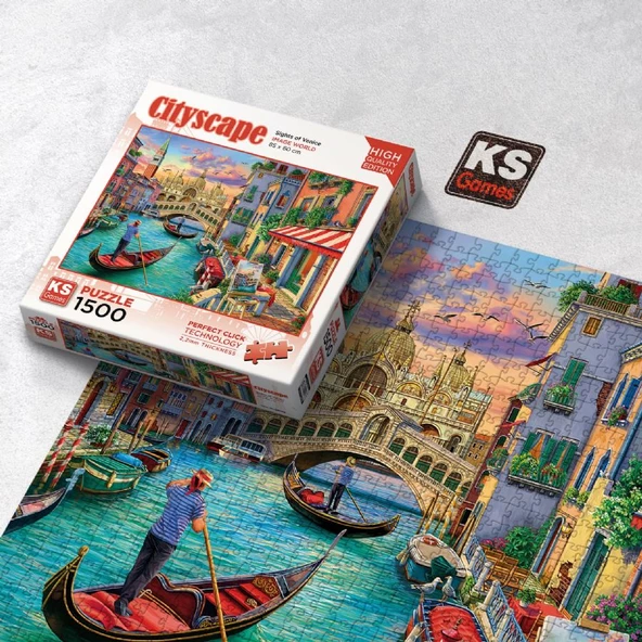 KS Games 1500 Parça  Venedik Manzarası Puzzle - Resim 3