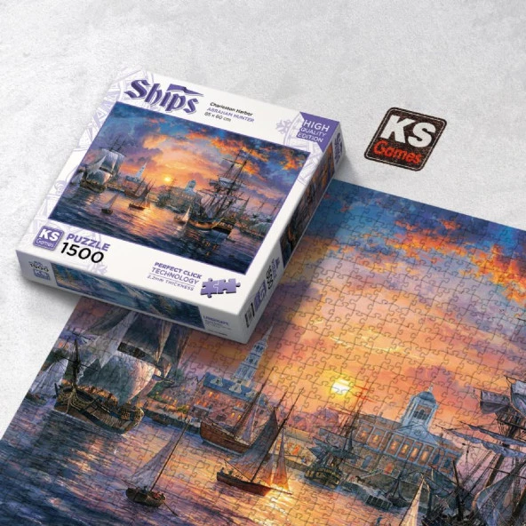 KS Games 1500 Parça Charleston Limanı Puzzle - Resim 3