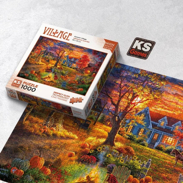 KS Games 1000 Parça Sonbahar Köyü Puzzle - Resim 3