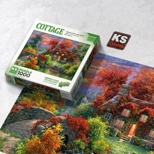 KS Games 1000 Parça Göl Evinde Sonbahar Puzzle - Resim 3