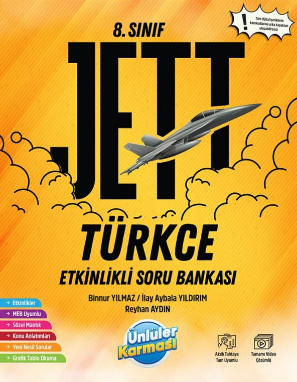 Ünlüler Yayınları 8.SINIF JETT ETKİNLİKLİ SORU BANKALARI TÜRKÇE