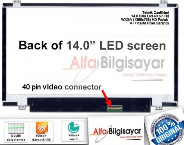 LENOVO THINKPAD T430 ekran lcd panel Sıfır 14.0 Slim Led 40 pin 1.Kalite ekranlar