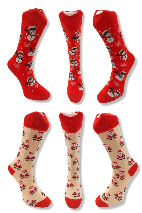 Yılbaşı Temalı Desenli 5'li Hediye Çorap Seti İle Yeni Yıla Adım Atın - 3