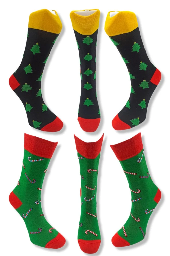 Yılbaşı Temalı Desenli 5'li Hediye Çorap Seti İle Yeni Yıla Adım Atın - 4