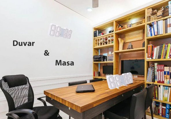 DailyTech Uzay Tasarım Dekoratif Dijital LED Masa Duvar saati - 4