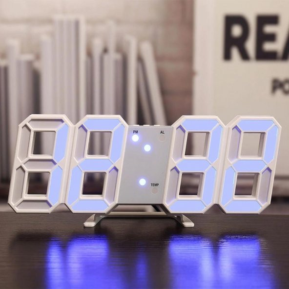 DailyTech Uzay Tasarım Dekoratif Dijital LED Masa Duvar saati - 5