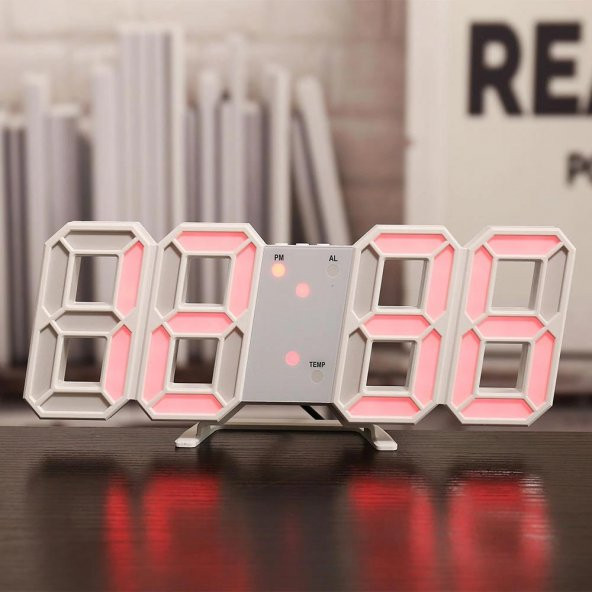 DailyTech Uzay Tasarım Dekoratif Dijital LED Masa Duvar saati - 7