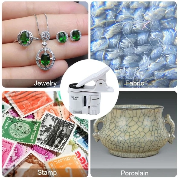 DailyTech 60X Mini Taşınabilir Büyüteç Mikroskop Cep telefon Uyumlu - 8