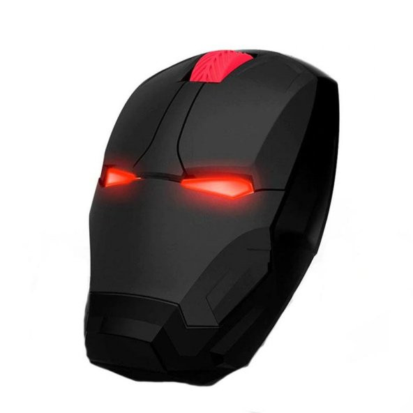 DailyTech 2.4 Ghz Iron Man Tasarımlı Kablosuz Sessiz Kırmızı Işıklı Mouse