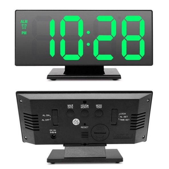 DailyTech Dekoratif Masa Üstü LED Ayna Dijital Çalar Saat - 2