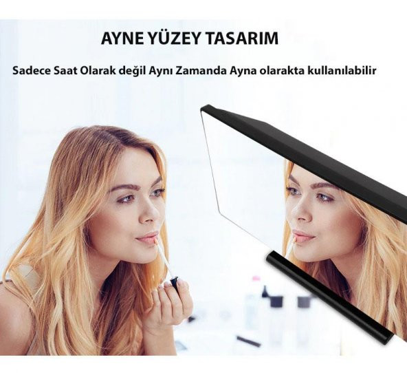 DailyTech Dekoratif Masa Üstü LED Ayna Dijital Çalar Saat - 11