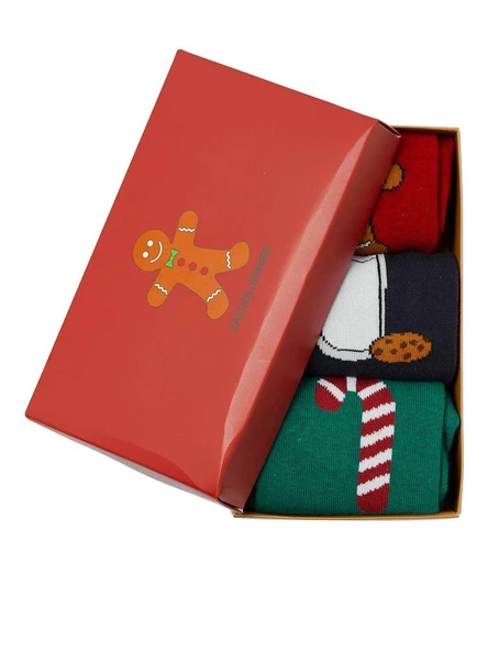 Jack Jones Xmas Comfort Food 3 Lü Paket Erkek Çorap 12246164 - 2