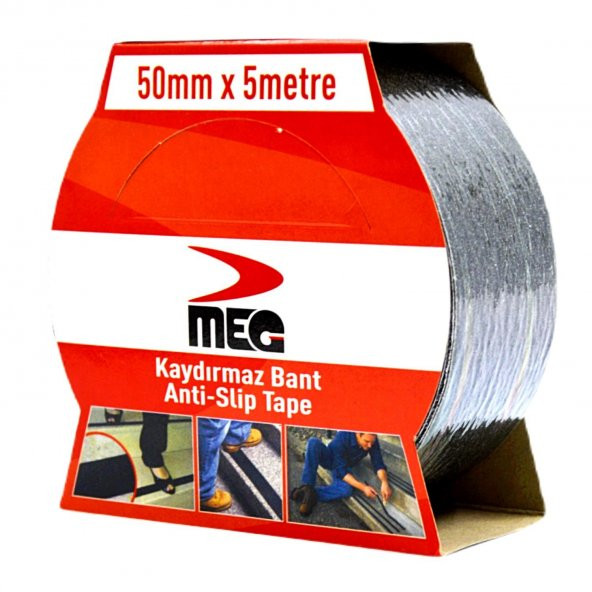 Gen-Of Ahşap Mermer Fayans Beton Merdiven Zemin Ayakkabı Kaydırmaz Bant 50mmx5M 1 Adet - 2