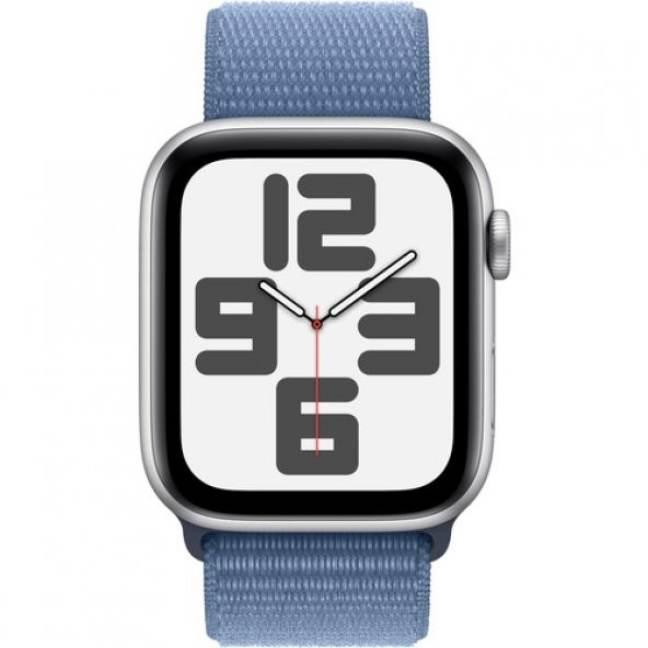 Apple Watch SE 2.Nesil (2023) GPS 44mm Silver Aluminium Case with Winter Blue Sport Loop - 2