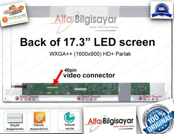 HP ENVY 17-3000, 17-3200 ekran lcd panel Led  17.3 40 pin A++ Orjınal Sıfır - 1