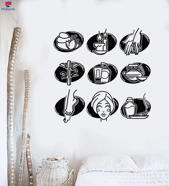 Otel Dekorasyon Duvar Sticker Spa Salon Terapi Sağlık Masaj Relax Center Çıkartmalar