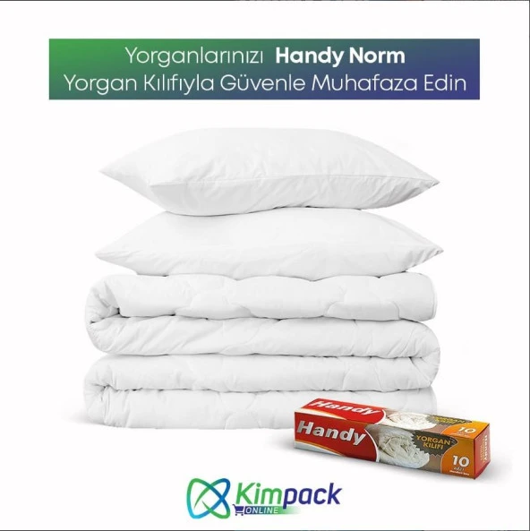 Handy Vakumsuz Şeffaf Yorgan Yastık Battaniye Nevresim Kılıfı Poşeti Torbası - 10 Adetlik 3 Kutu - 3