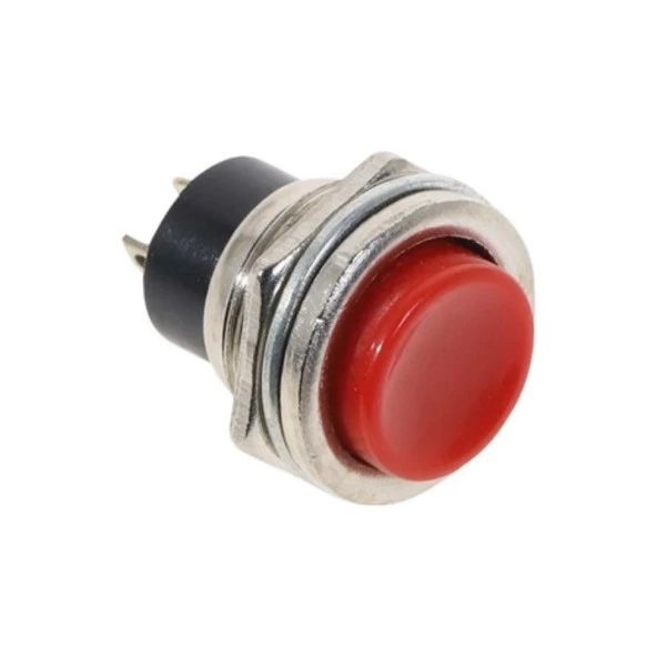 IC-180 Yuvarlak 16Mm Kırmızı Metal Buton DS-212 - 2