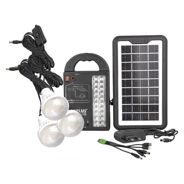 Powermaster GD-999 Lamba + Powerbank + Işıldak Solar Aydınlatma Seti - Resim 2