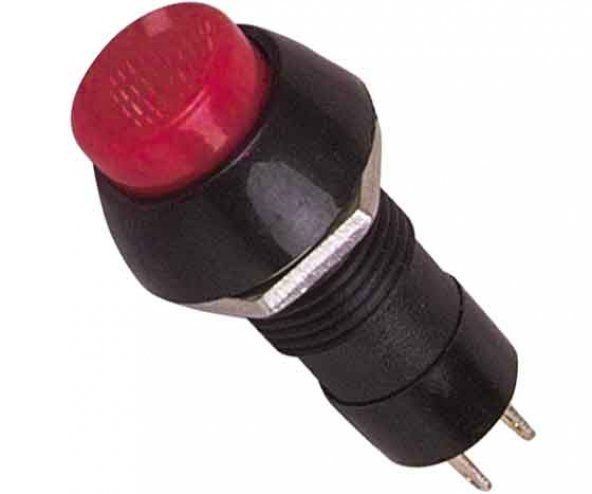 IC-191 Kırmızı 2 Pin Basmalı On-Off Anahtar Buton 10Mm