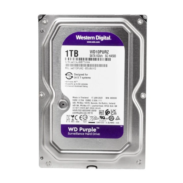 Western Digital Purple WD10PURZ 1 TB Sata 6GB/S 7-24 Güvenlik Harddisk - 4