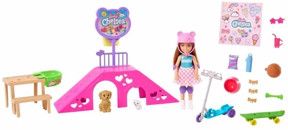 Barbie Chelsea Kaykay Parkı HJY35 Lisanslı Ürün