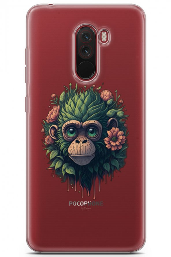 Xiaomi Pocophone F1 Kılıf Seri Others 12 Maymun Saydam Tasarım Kılıf - 1