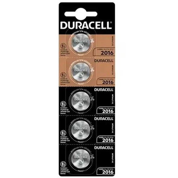 Duracell CR2016 Lityum Pil 5'Li Paket - 3