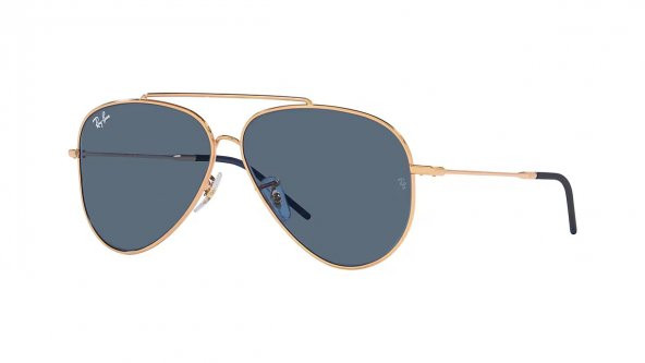 Ray-Ban Aviator Reverse 0RBR0101S Güneş Gözlüğü 92023A Rose Gold Dark Blue 59 Ekartman