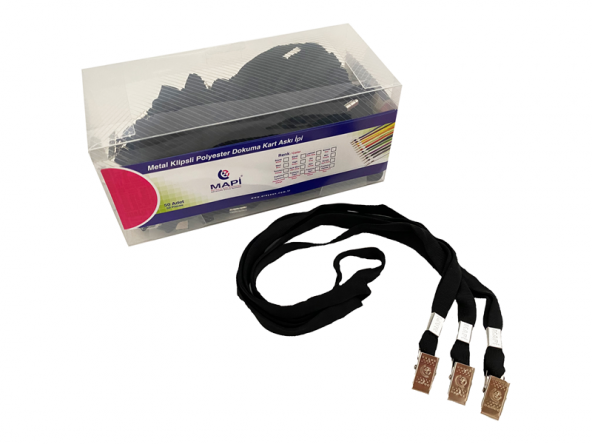 MAPİ KLİPSLİ-POLYESTER DOKUNMA K. ASKI İPİ SİYAH   50Lİ PAKET