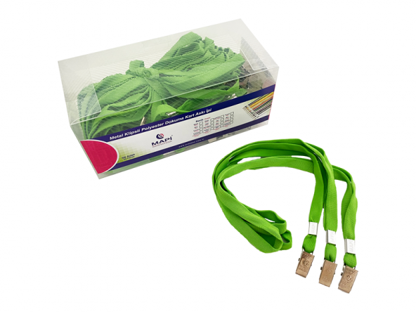 MAPİ KLİPSLİ-POLYESTER DOKUNMA K. ASKI İPİ YESİL    50Lİ PAKET