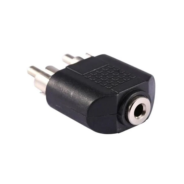 3.5 Mm Stereo Dişi  / 2 Rca Erkek Çevirici Jack - Resim 4